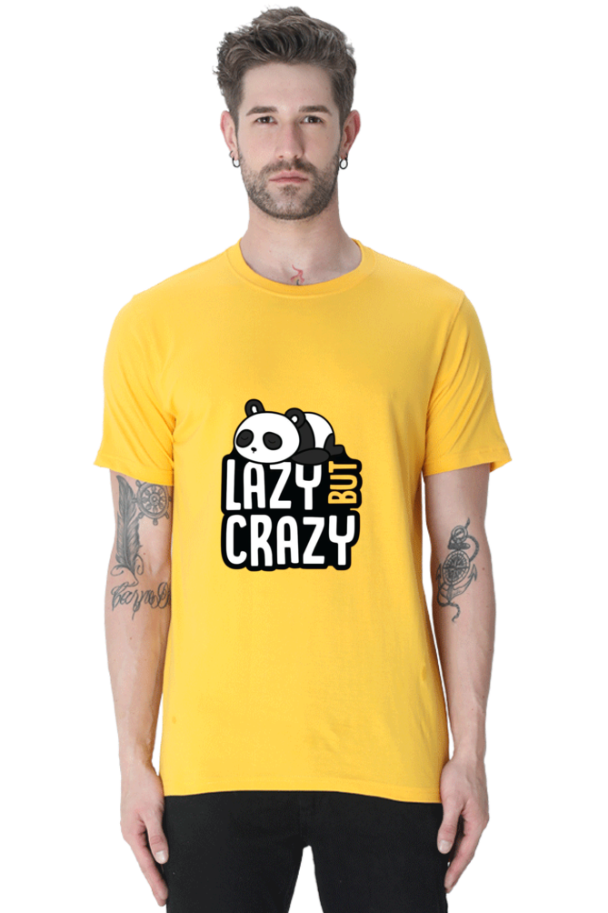 Lazy But Crazy Unisex Round Neck Half Sleeve T-Shirt