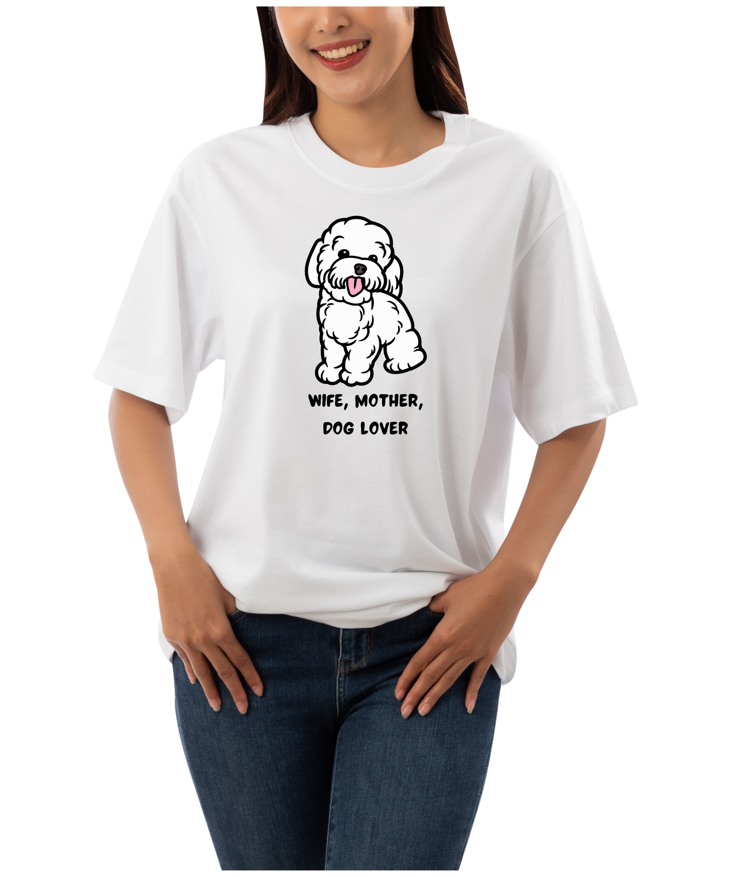 Wife Mother Dog Lover T-Shirt | Cute Dog Mom Graphic Tee - House of ViDi