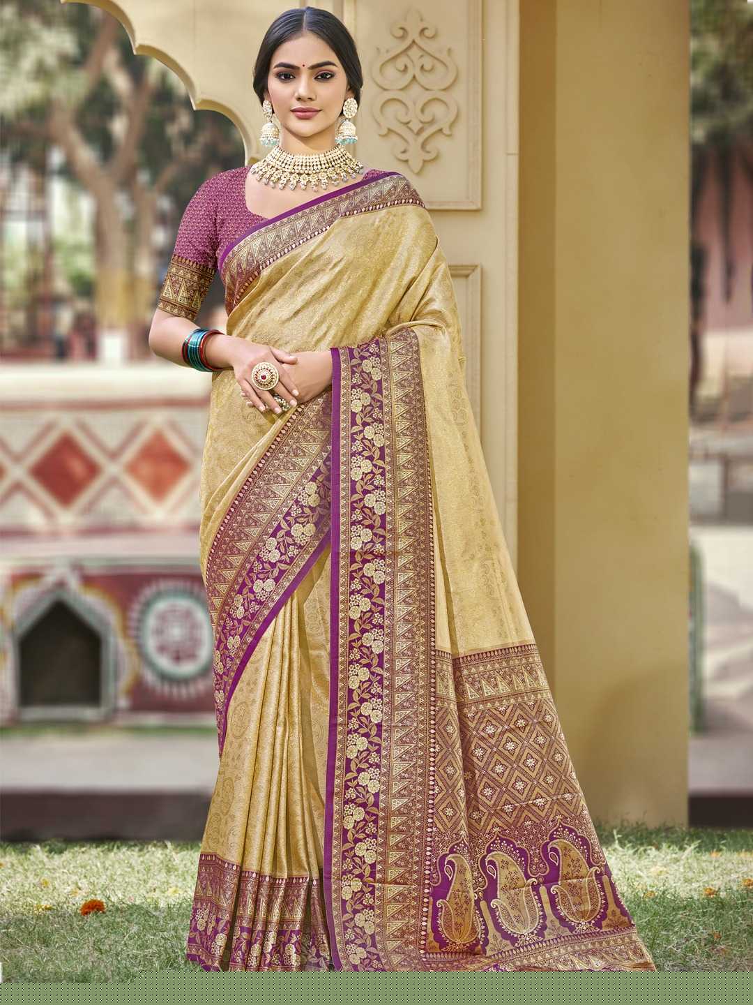 Banarasi Silk Saree | Designer Fancy Saree for Party, Festival & Wedding 🎉 (Brown) - House of ViDi