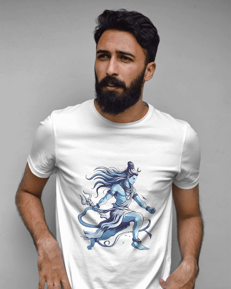 Shankar Mahadev Unisex Round Neck Half Sleeve T-Shirt - House of ViDi