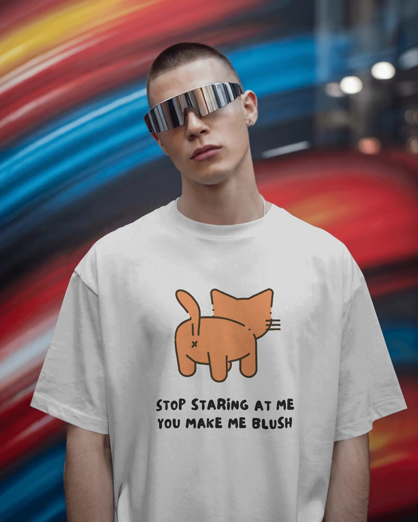 Stop Staring at Me – Unisex Oversized T-shirt
