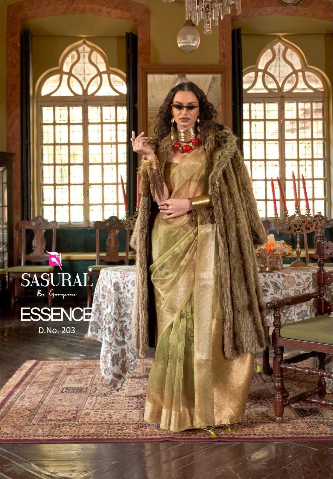 Green Banarasi Weave Organza Saree with Digital Print – Designer Fancy Silk Saree for Weddings & Parties - House of ViDi