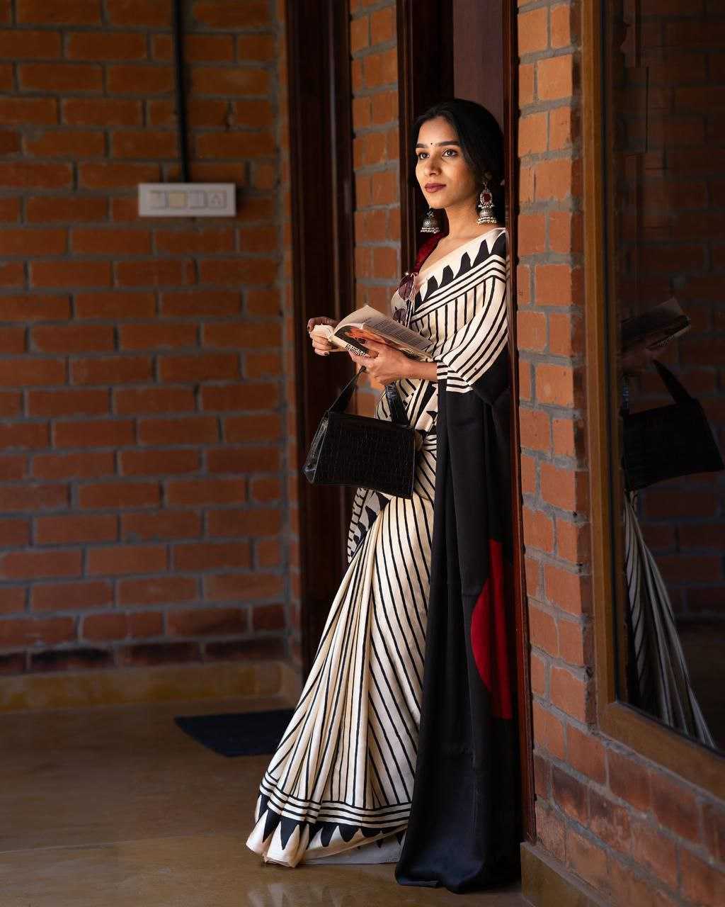 Gajji Soft Silk Ajrakh Bandhej Saree with Red Crape Silk Blouse – Heritage Ethnic Wear - House of ViDi