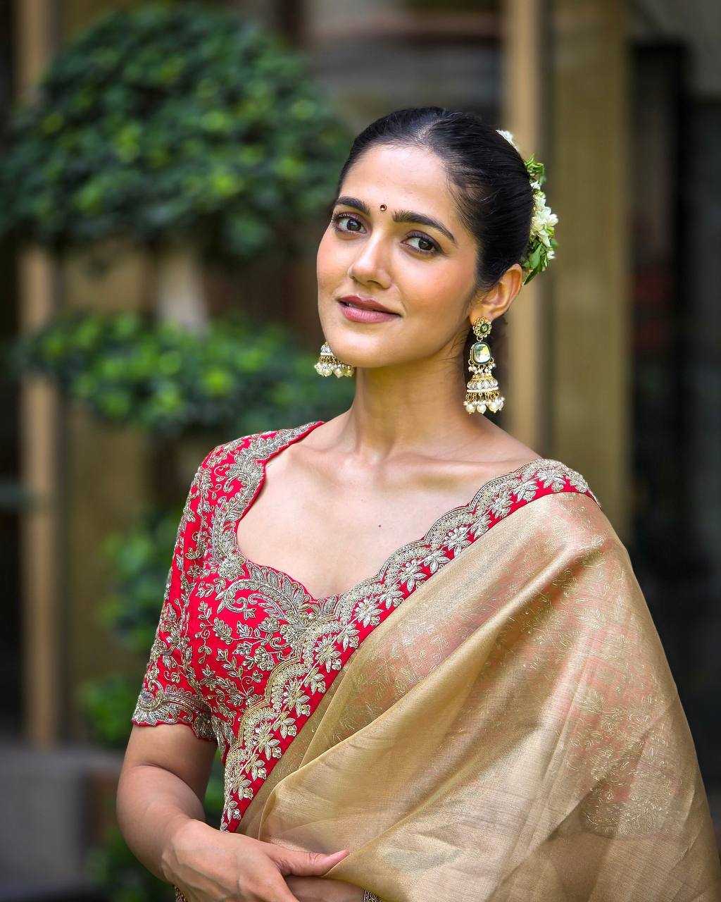 Premium Zoya Gold Tissue Saree – Sequin & Cording Embroidery with Heavy Banglori Blouse - House of ViDi