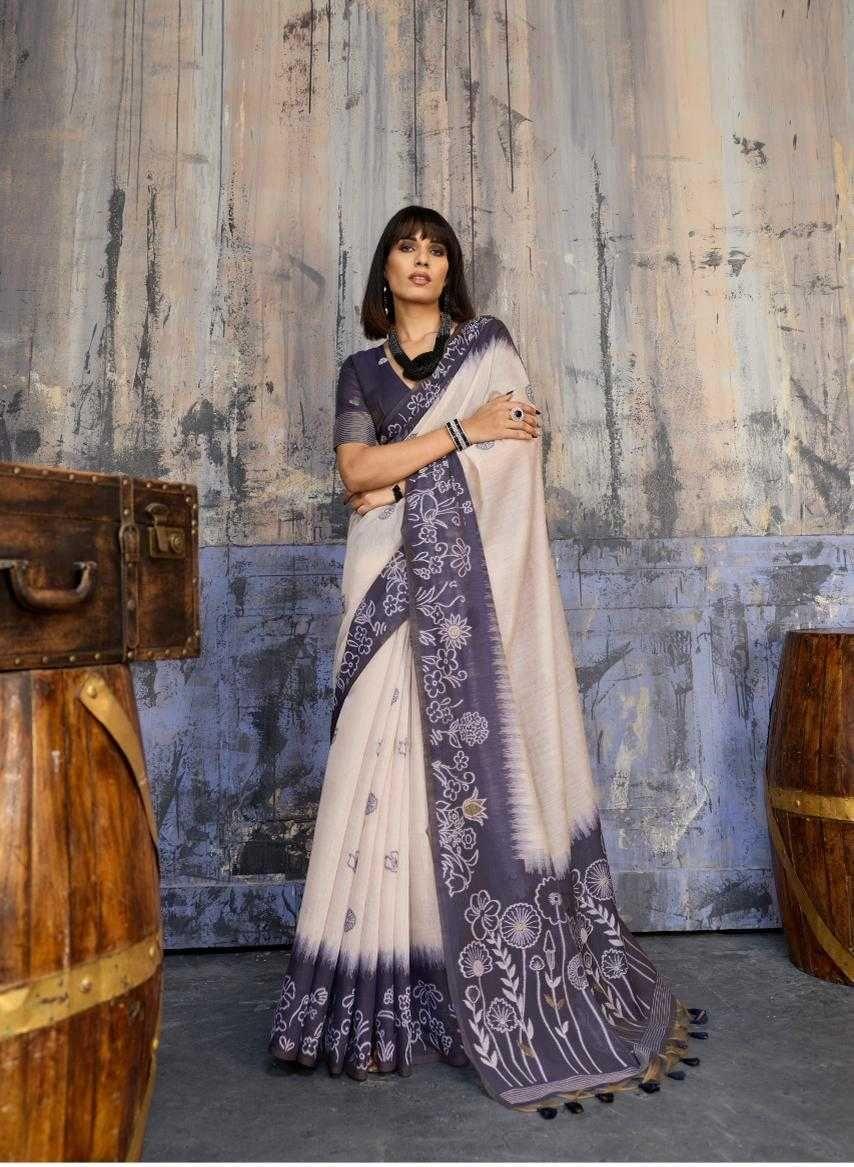 Navy Blue Munga Cotton Handloom Weaving Designer Saree | Uniform & Casual Wear Saree | House of ViDi - House of ViDi