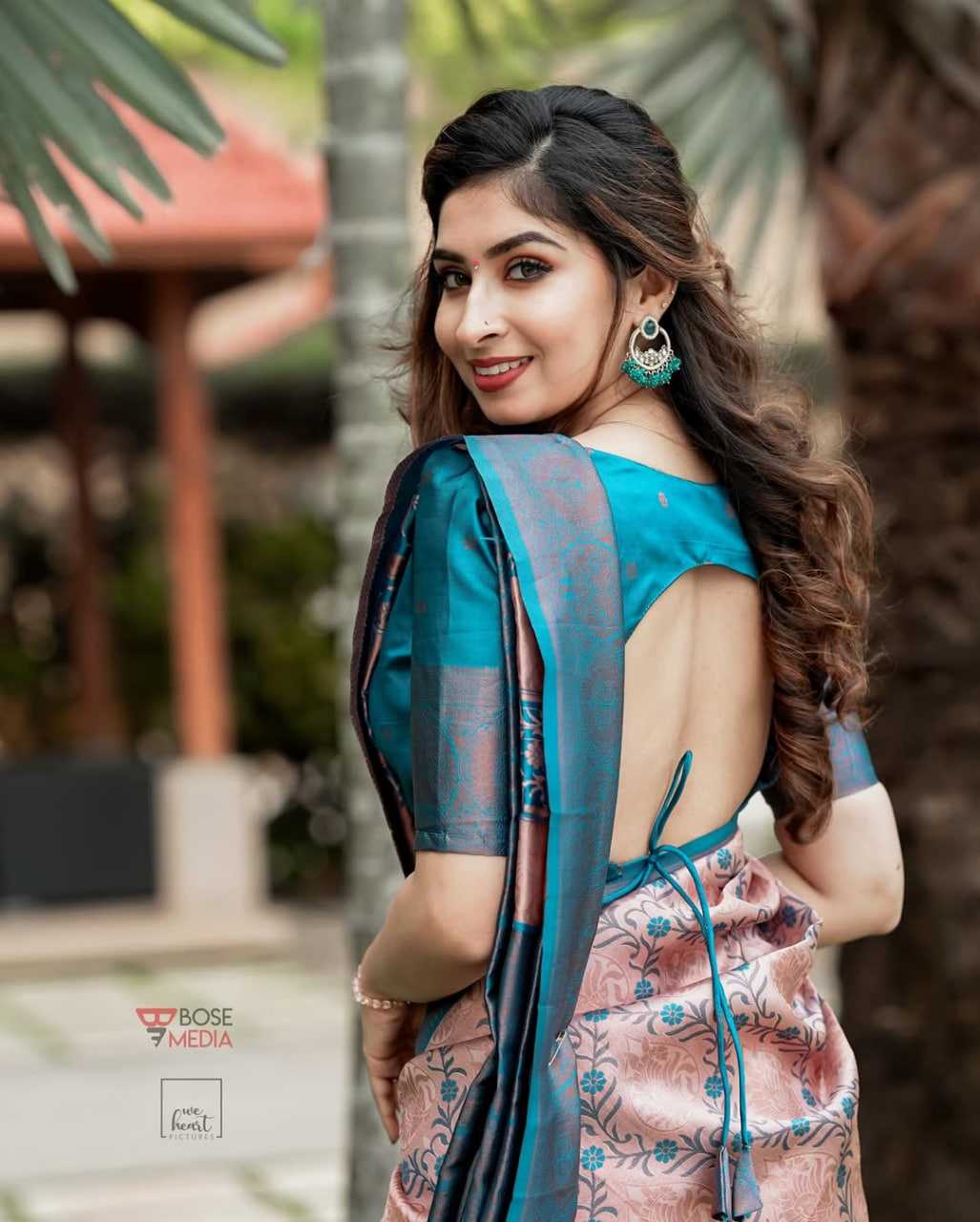 Banarasi Soft Lichi Silk Saree with Jacquard Weaving & Rich Pallu – Elegant Festive & Party Wear Drape - House of ViDi