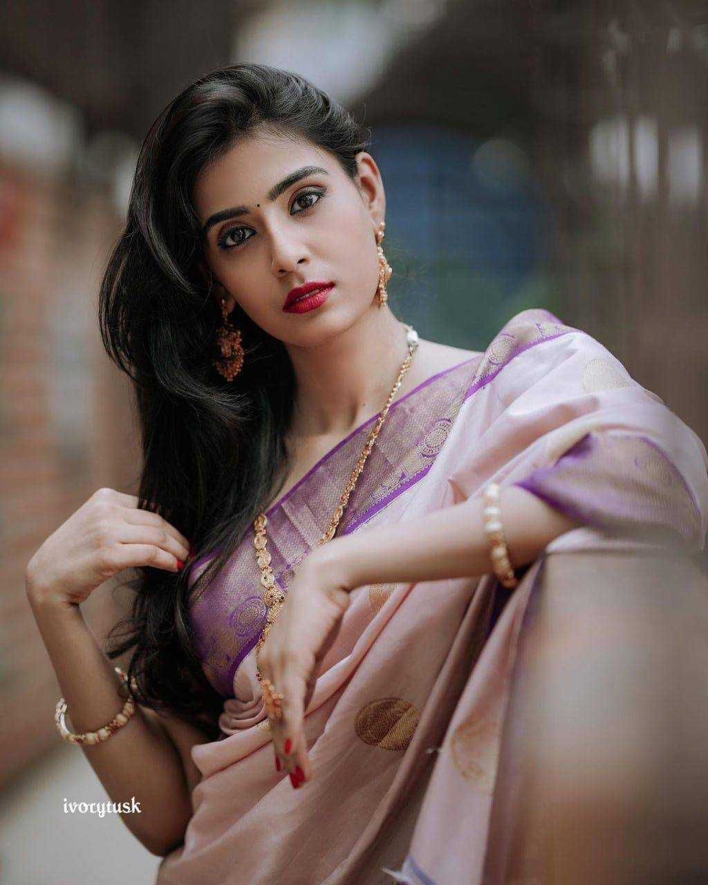 Soft Lichi Silk Saree with Rich Jacquard Border – Elegant Party & Wedding Wear - House of ViDi
