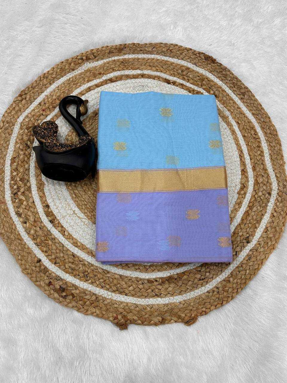 Soft Linen Saree with Rich Weaving Blouse – Elegant Festive & Onam Collection - House of ViDi