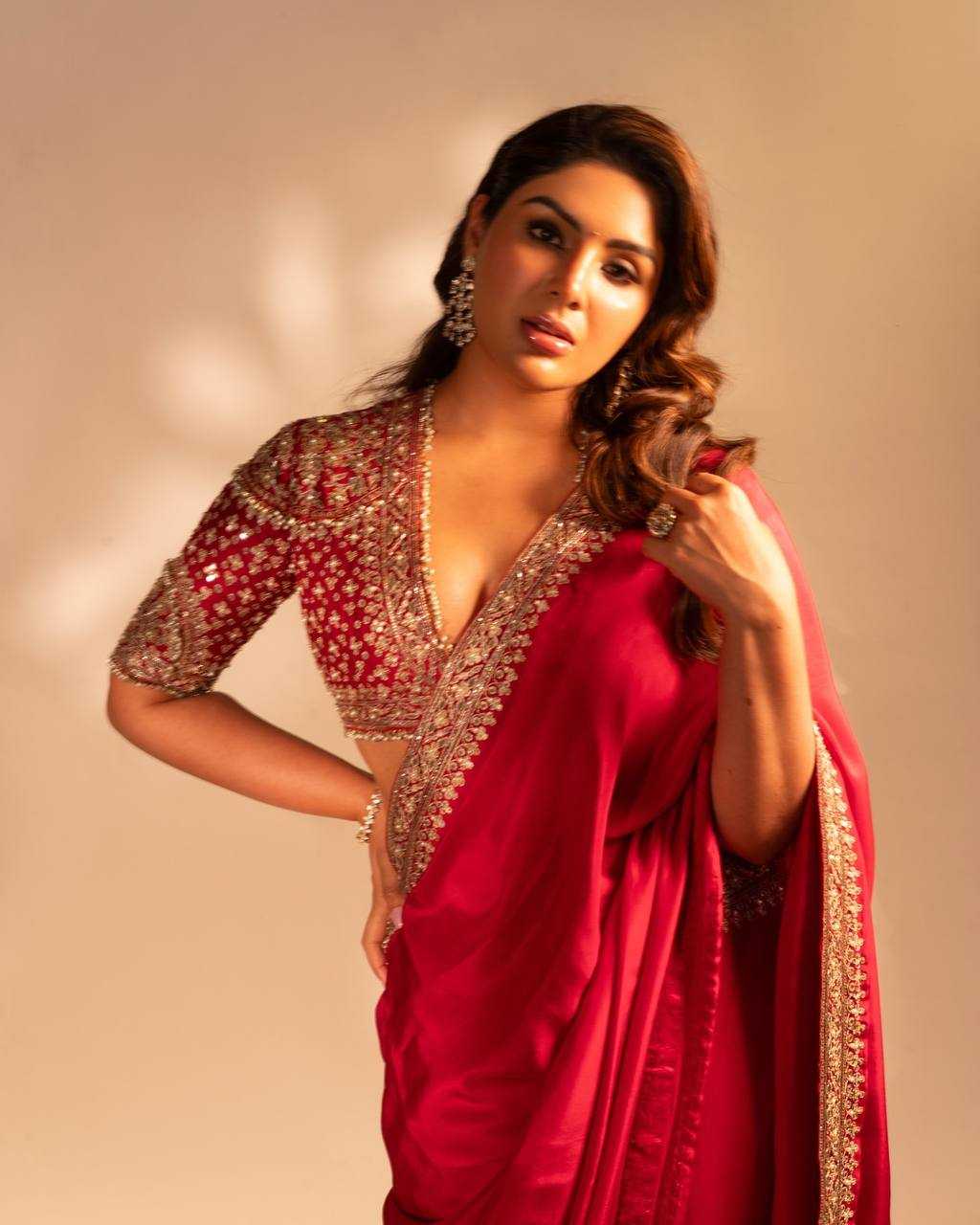 Red Rangoli Silk Party Wear Saree with Sequins & Embroidery Lace Border | Designer Fancy Saree