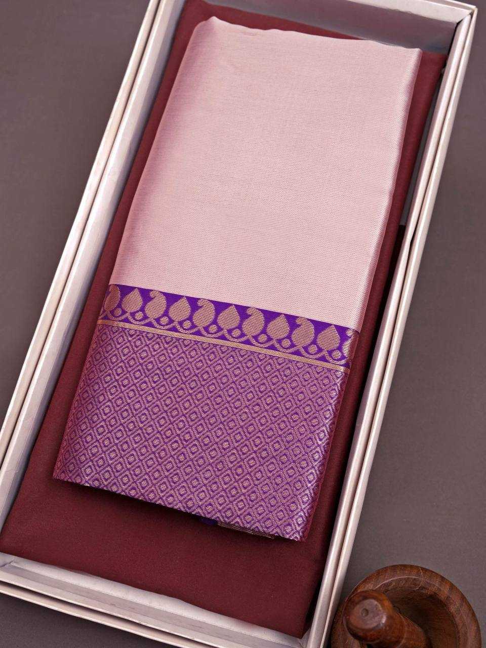 Soft Lichi Silk Saree with Rich Jacquard Border – Elegant Party & Wedding Wear - House of ViDi
