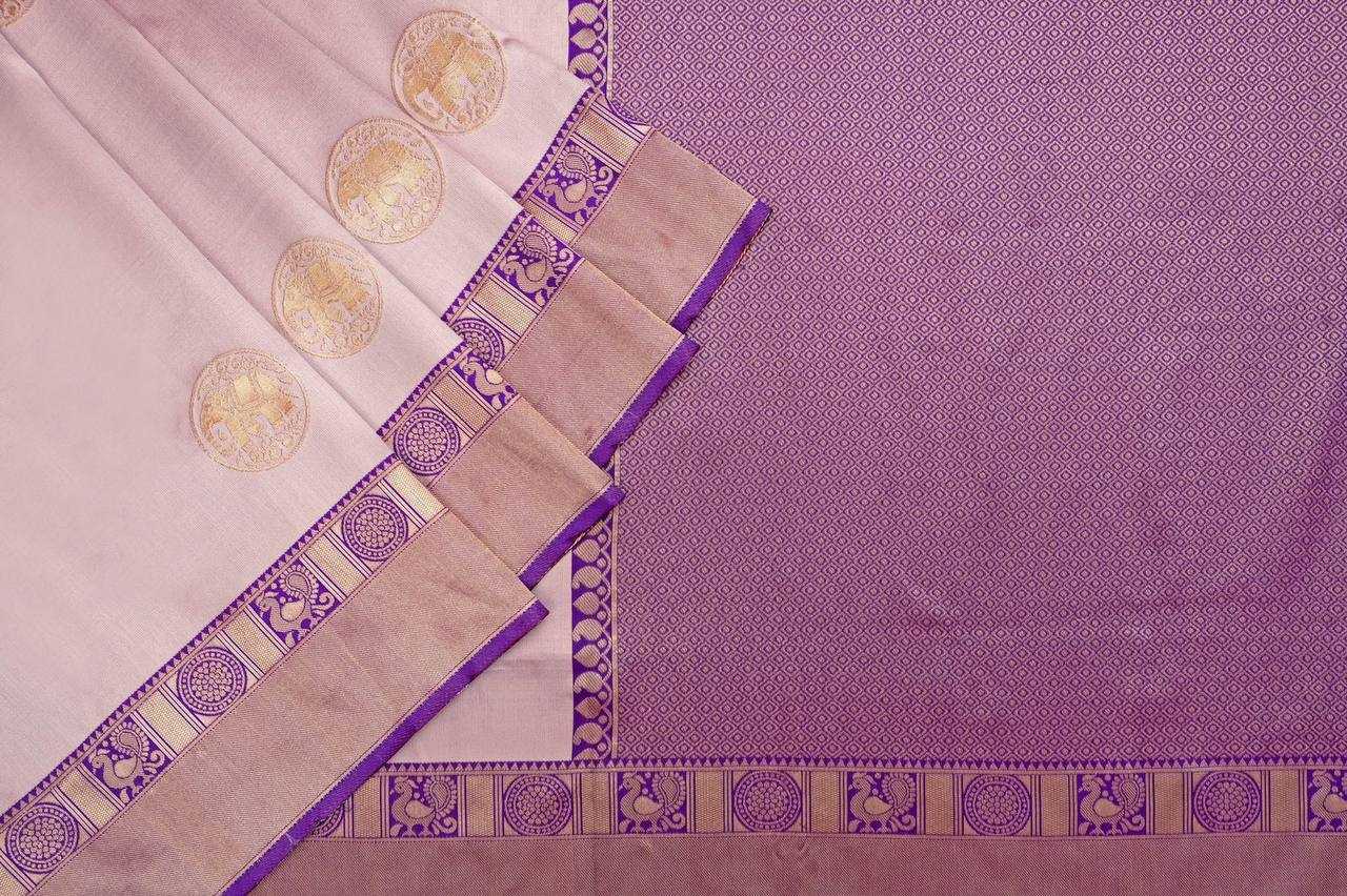 Soft Lichi Silk Saree with Rich Jacquard Border – Elegant Party & Wedding Wear - House of ViDi
