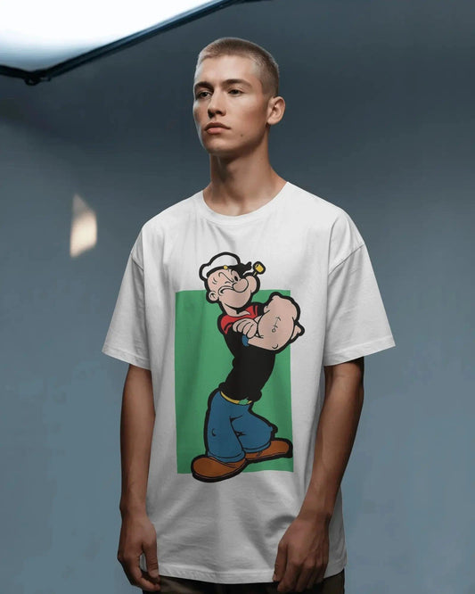 Oversized Popeye Cartoon Graphic T-Shirt | Retro Streetwear Style - House of ViDi