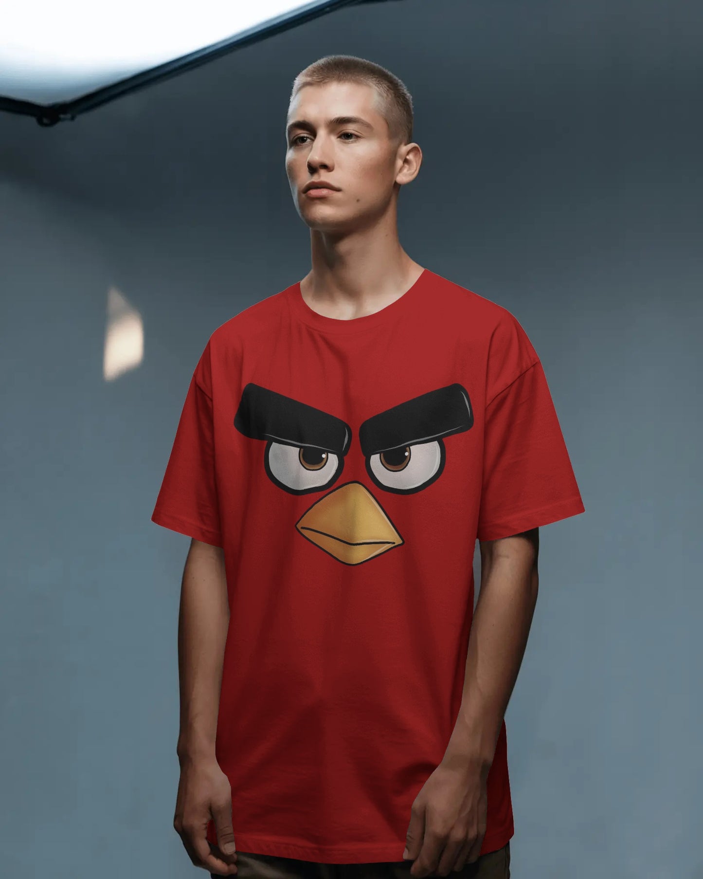 Oversized Angry Birds Red T-Shirt | Cartoon Graphic Streetwear Tee