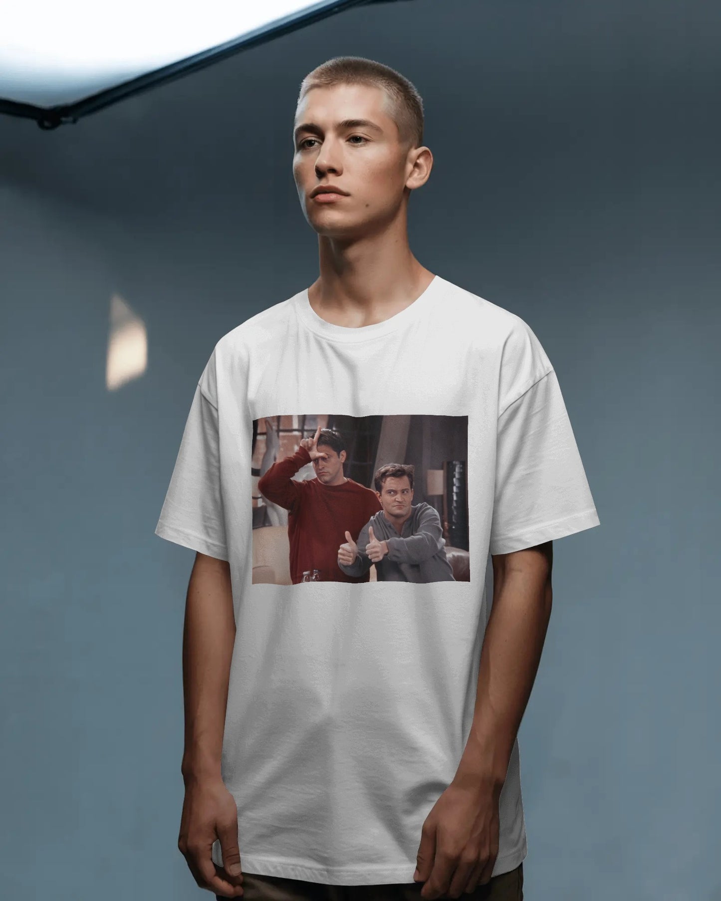 Oversized FRIENDS Joey & Chandler Meme T-Shirt – Unisex Casual Tee