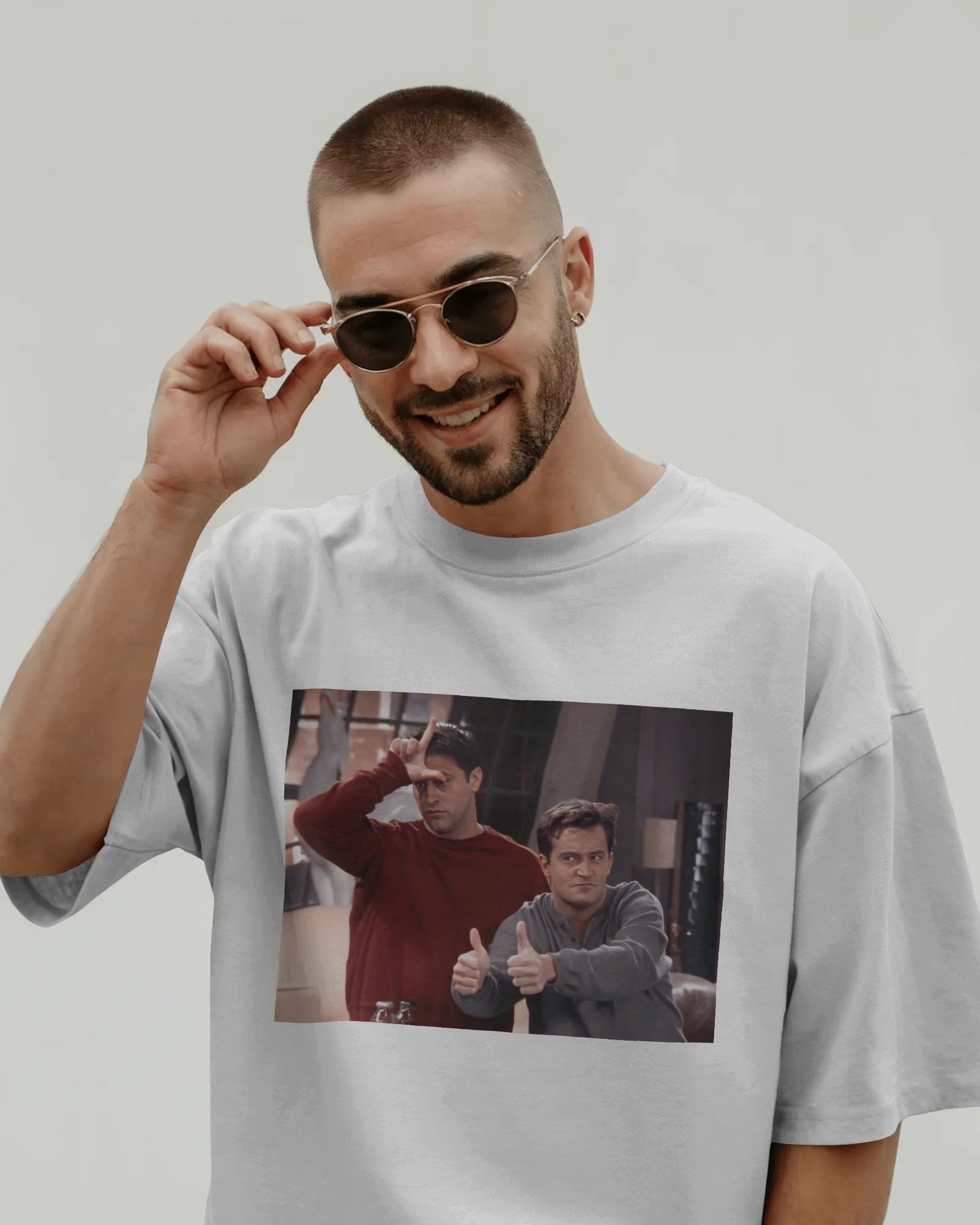 Oversized FRIENDS Joey & Chandler Meme T-Shirt – Unisex Casual Tee
