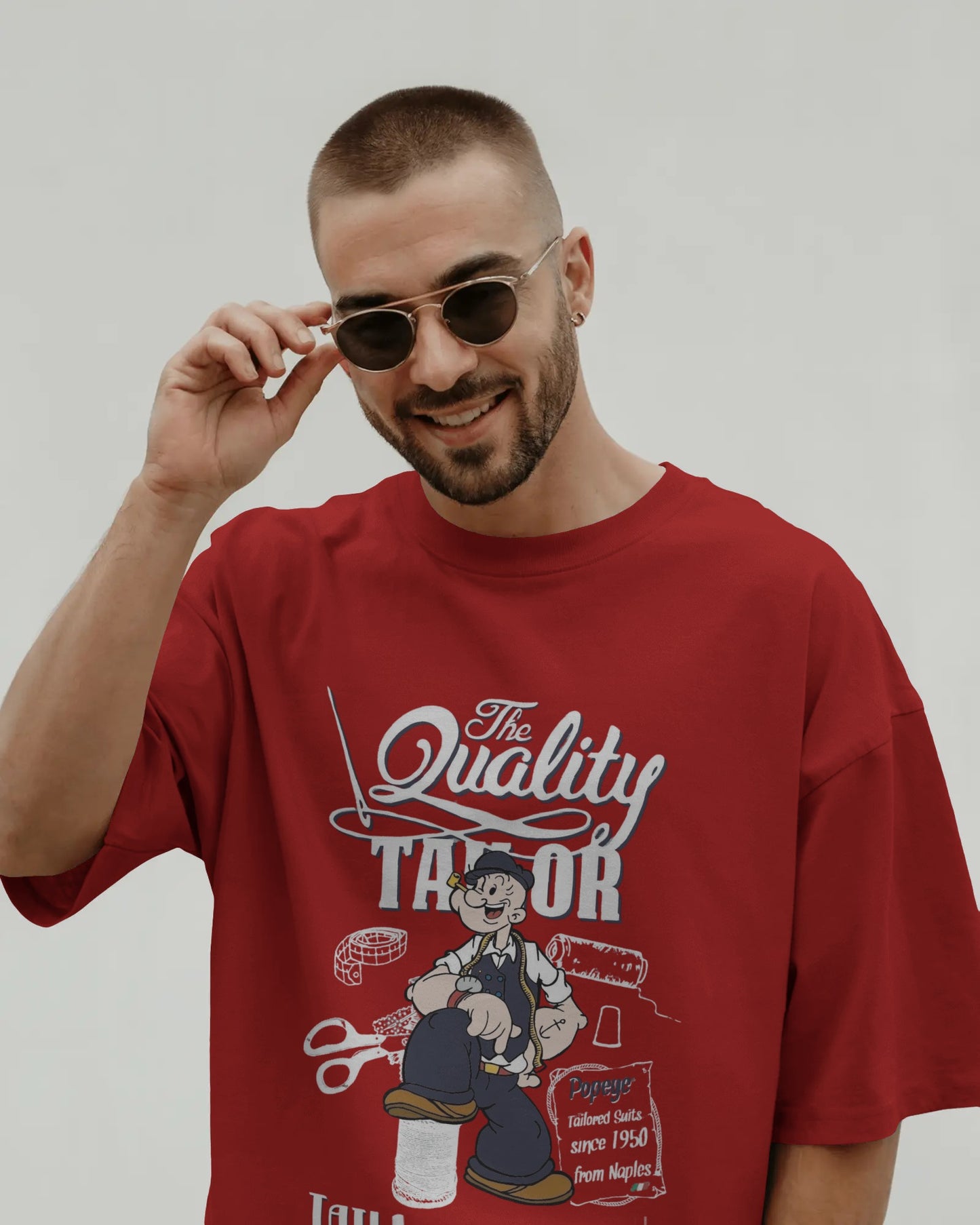 Oversized Popeye Tailor Graphic T-Shirt | Vintage Cartoon Streetwear Tee