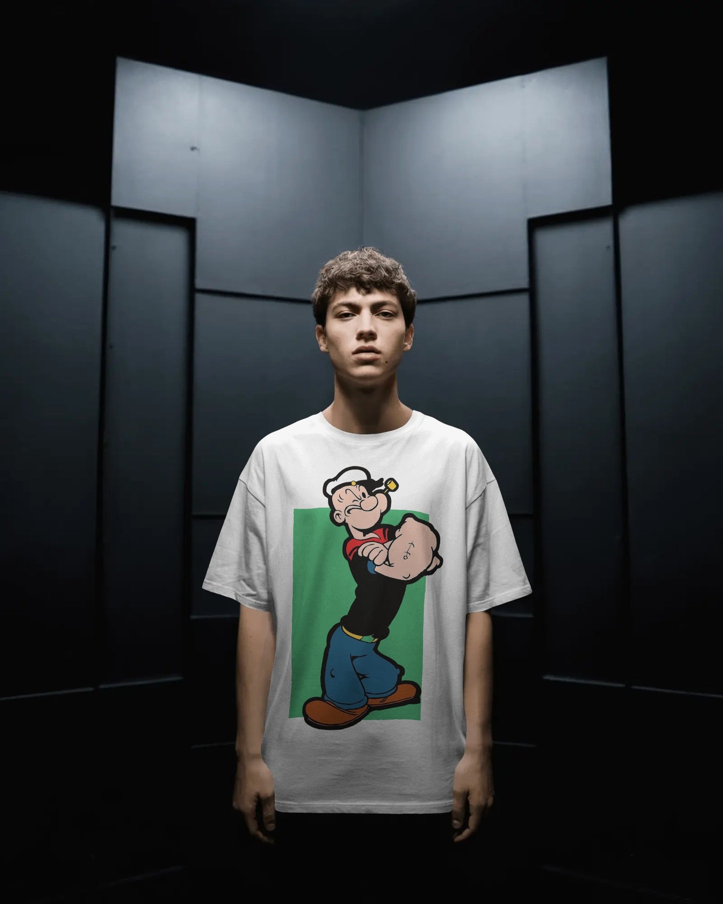 Oversized Popeye Cartoon Graphic T-Shirt | Retro Streetwear Style
