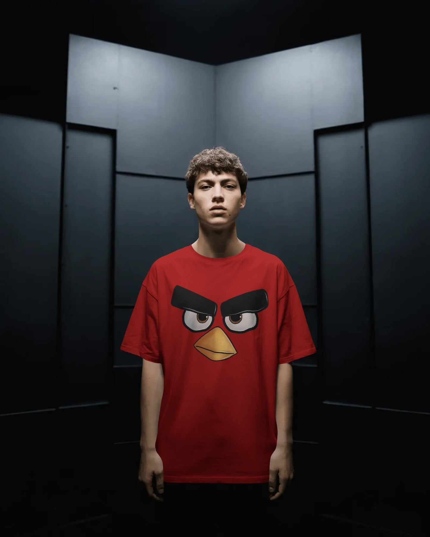 Oversized Angry Birds Red T-Shirt | Cartoon Graphic Streetwear Tee