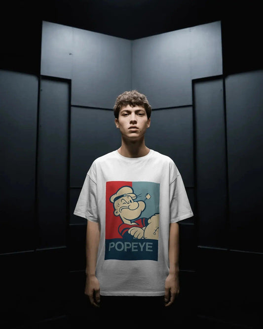 Oversized Popeye Retro Pop-Art T-Shirt | Vintage Cartoon Graphic Tee - House of ViDi