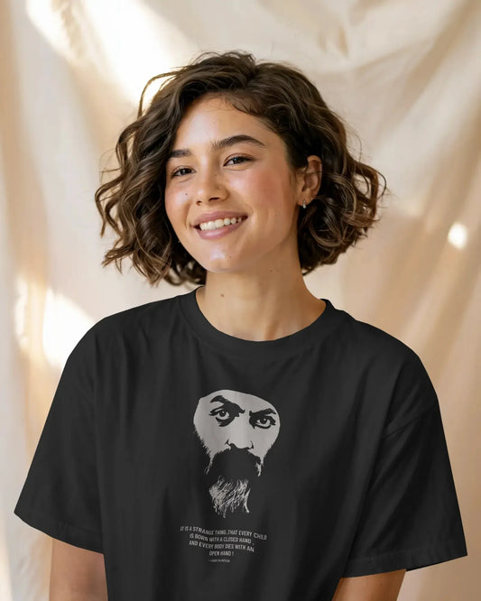 Osho Quote Unisex T-Shirt | “Born Closed, Die Open” - House of ViDi
