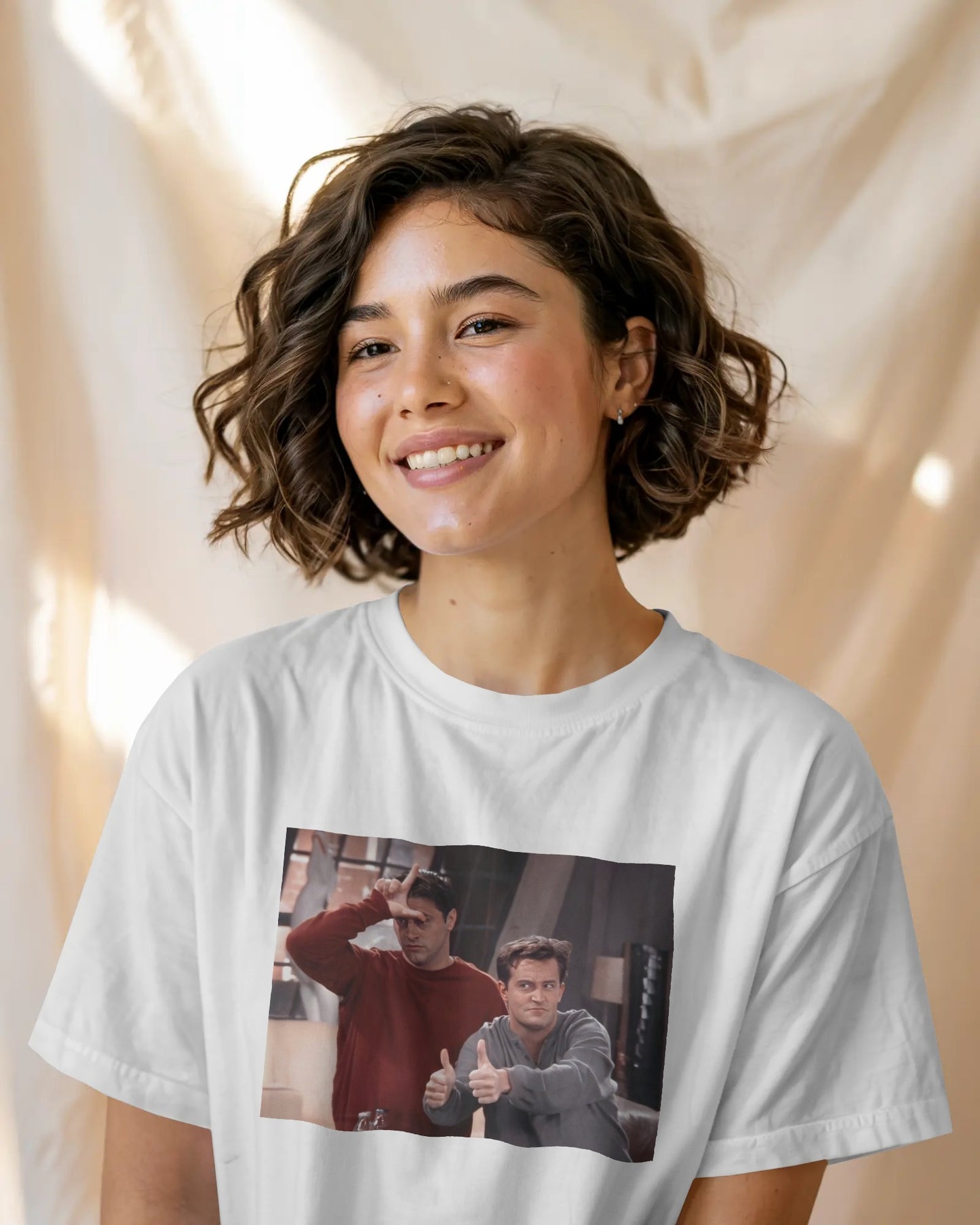 Oversized FRIENDS Joey & Chandler Meme T-Shirt – Unisex Casual Tee