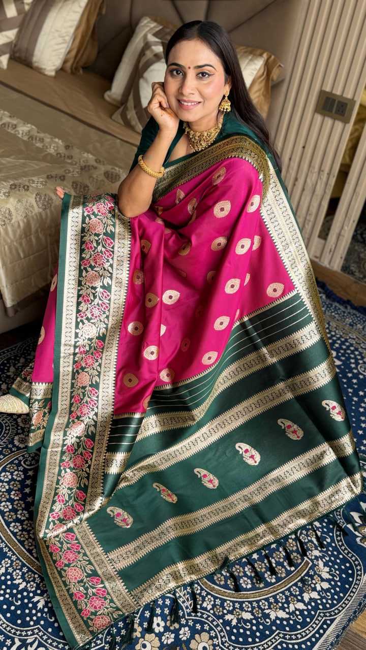 Purple Banarasi Narayanpeth Soft Silk Saree