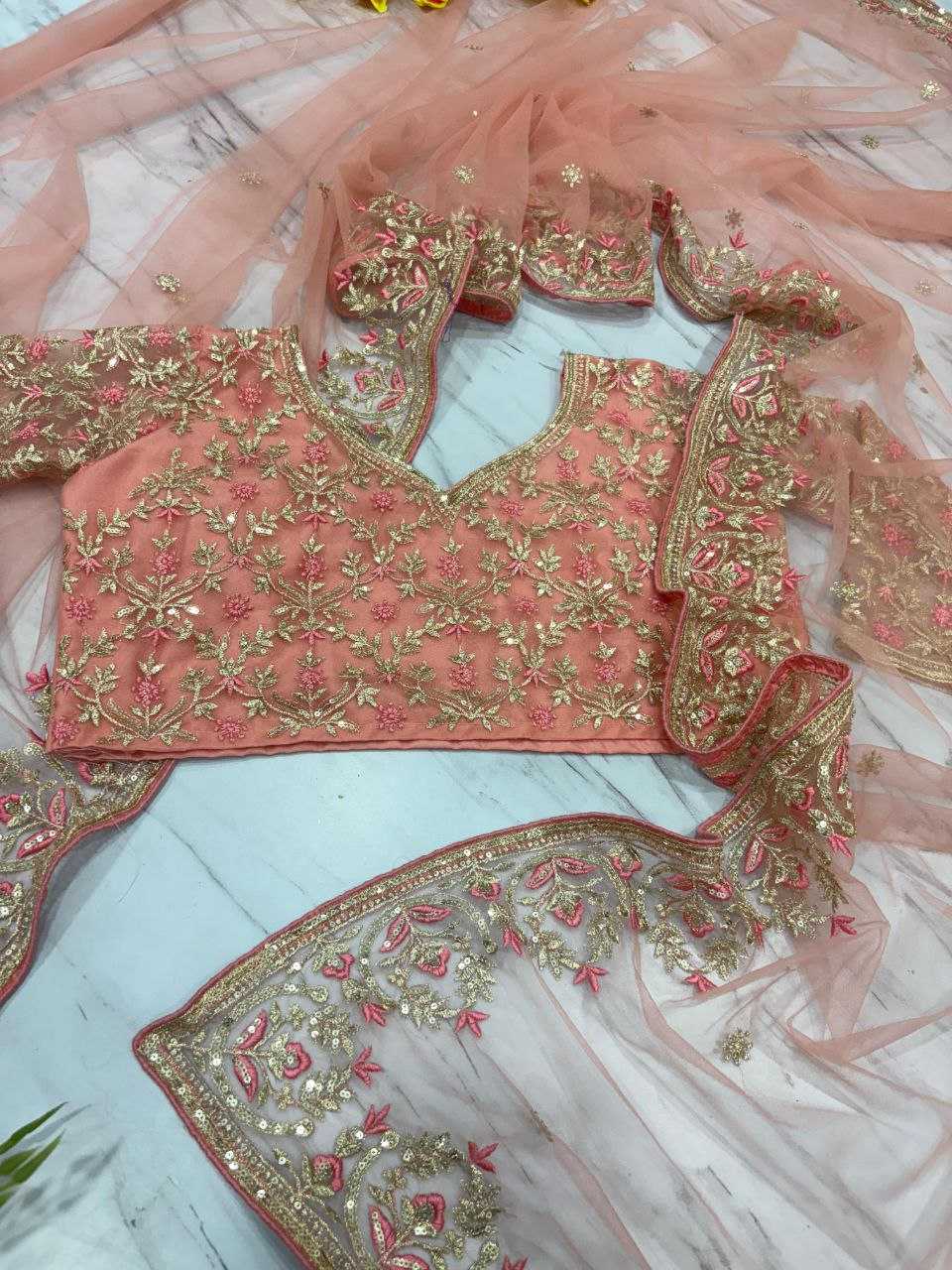 Butterfly Net Embroidered Sequin Designer Saree - House of ViDi