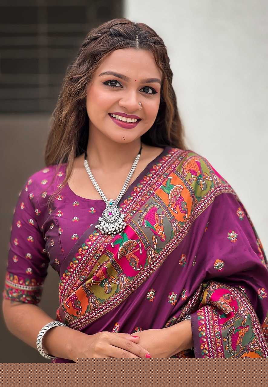 Pashmina Kashmiri Silk Saree | Kashmiri Meenakari Weaving & Heavy Pallu π | Perfect for Reception & Ceremonial Occasions (Burnt Maroon)
