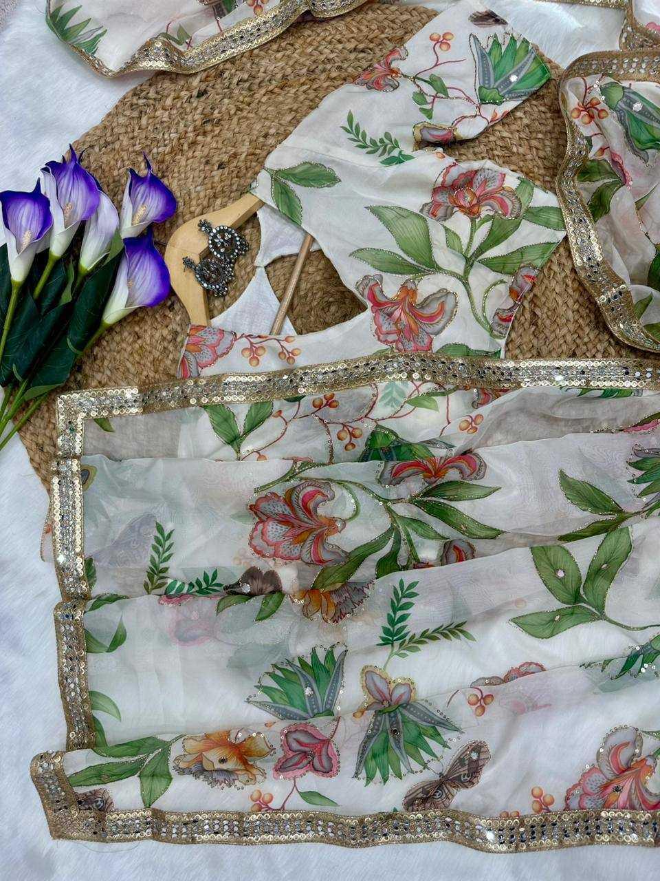 Soft Tabby Silk Printed Saree - House of ViDi