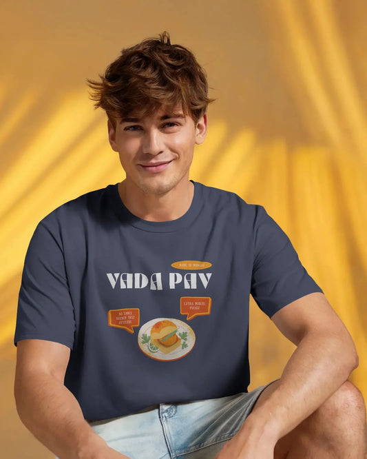 Vada Pav T-Shirt – Desi Street Food Graphic Unisex Cotton Tee | Mumbai Food Lover T-Shirt - House of ViDi