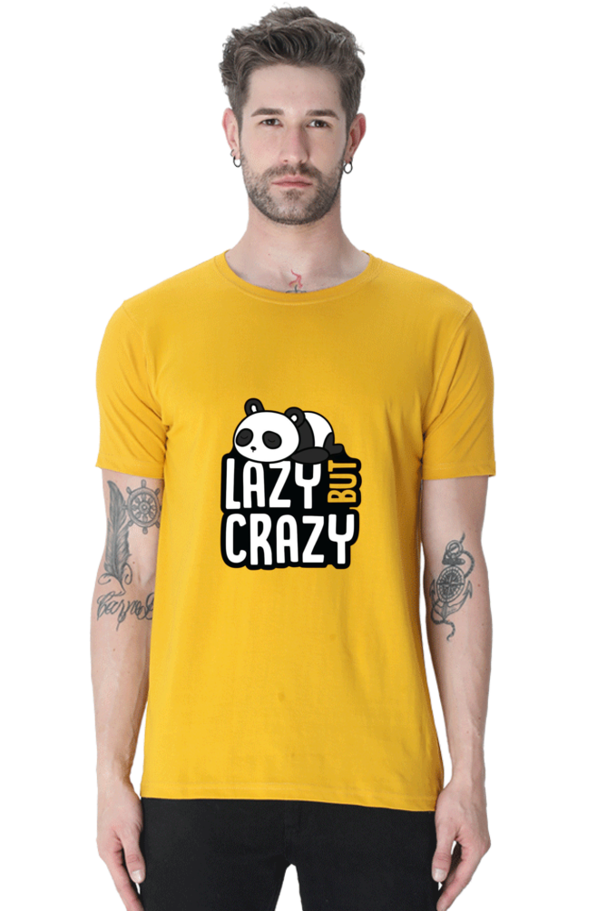 Lazy But Crazy Unisex Round Neck Half Sleeve T-Shirt