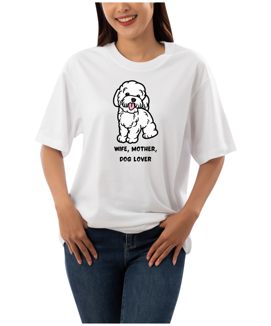 Wife Mother Dog Lover T-Shirt | Cute Dog Mom Graphic Tee - House of ViDi