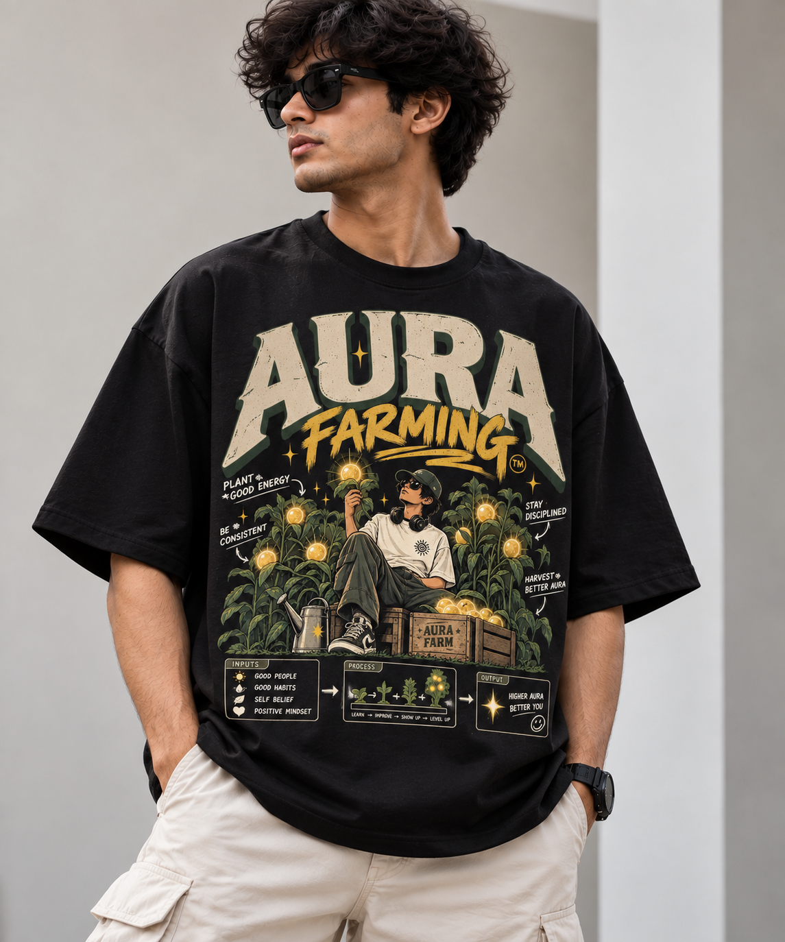 AURA FARMING – Unisex Oversized T-Shirt | Build Your Energy - House of ViDi