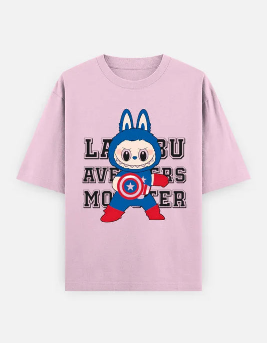 Labubu Avenger Mode – Unisex Oversized T-Shirt | Bunny. Bold. Superpowered. - House of ViDi