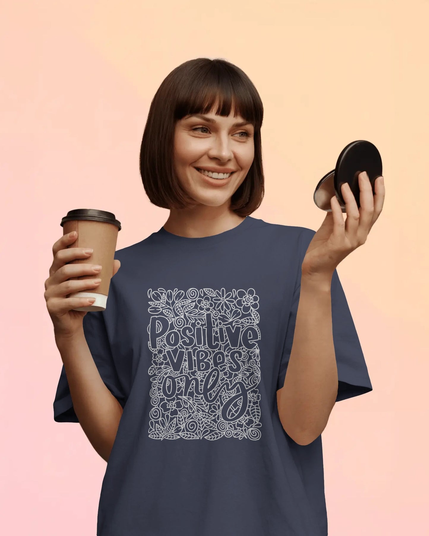 Positive Vibes Only – Unisex Oversized T-Shirt | Feel Good. Stay Kind.