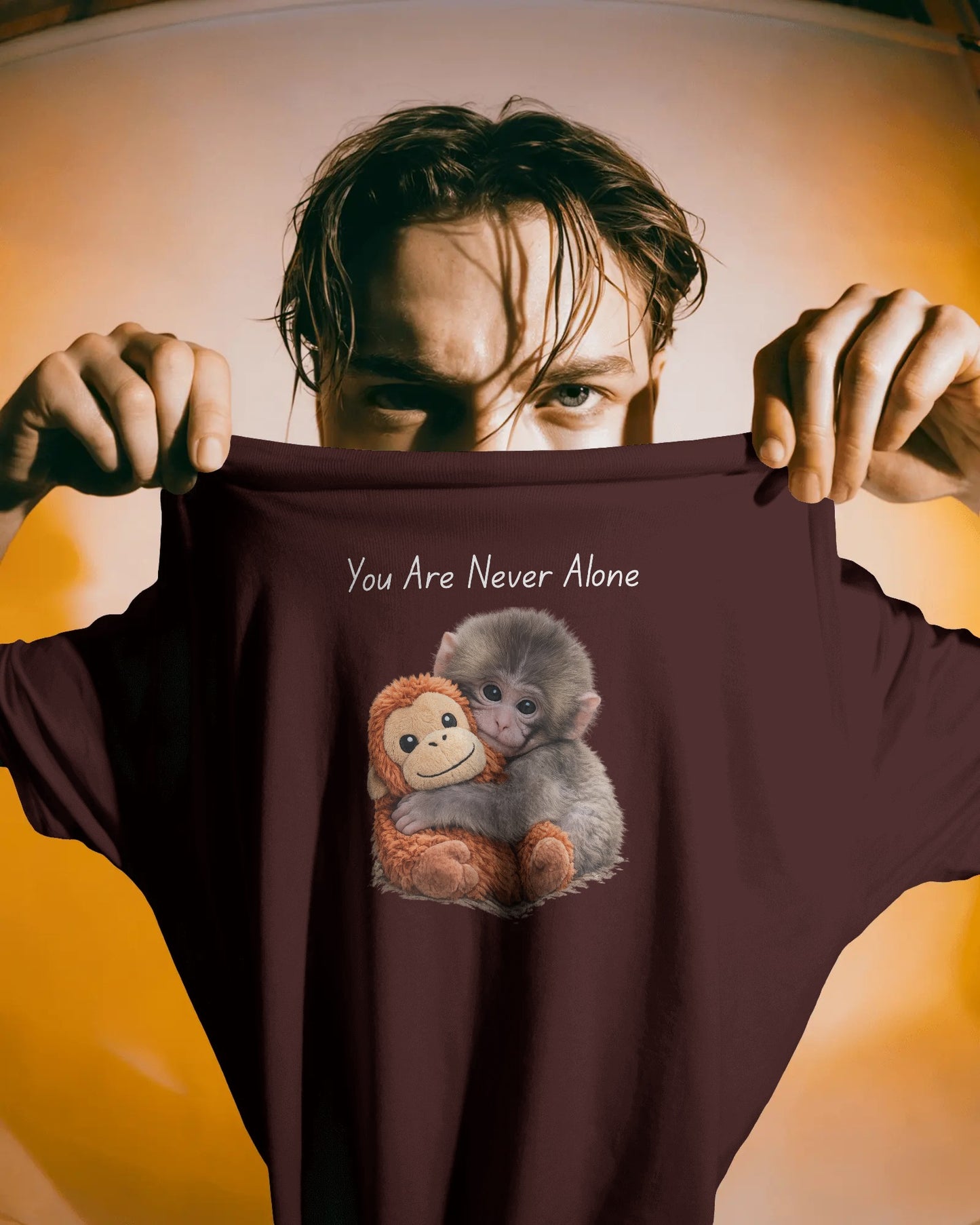 Punch Monkey “You Are Never Alone” T-Shirt – Viral Cute Edition