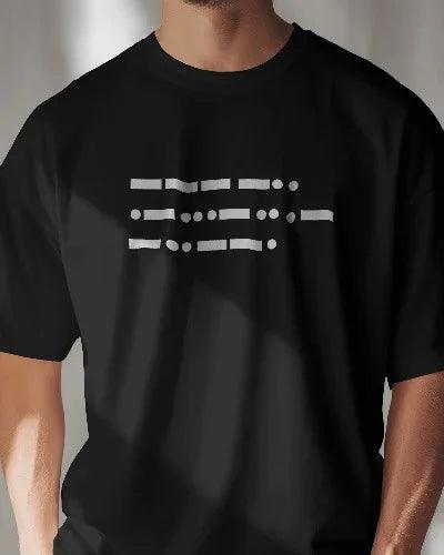 One Last Time – MSD Morse Code T-Shirt | Farewell Tribute to Mahi | Cool Minimal Black Tee - House of ViDi