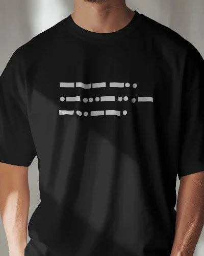 One Last Time – MSD Morse Code T-Shirt | Farewell Tribute to Mahi | Cool Minimal Black Tee - House of ViDi