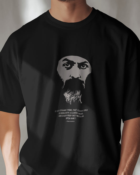 Osho Quote Unisex T-shirt – “Born Closed, Die Open” Minimalist Spiritual Tee | House of ViDi
