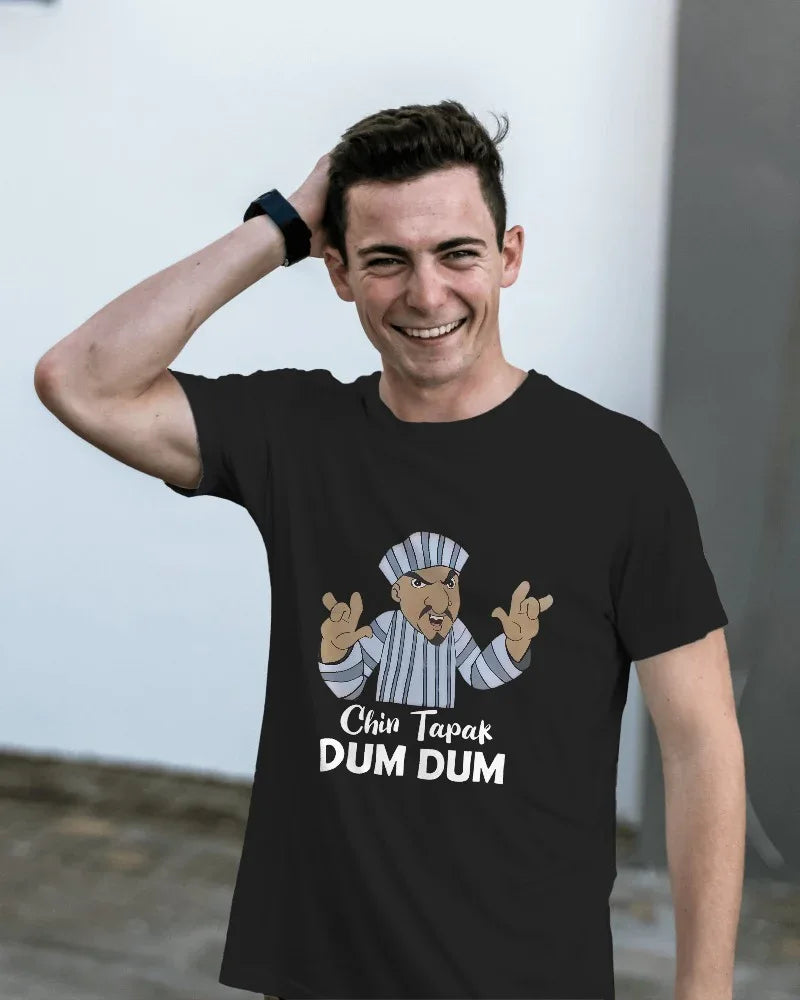 Chin Tapak Dum Dum Unisex Round Neck Half Sleeve T-Shirt - House of ViDi