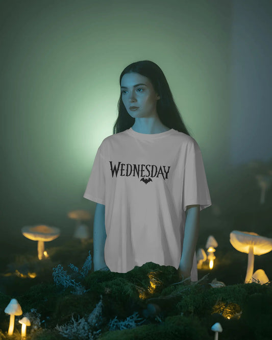 Wednesday Logo Oversized T-Shirt – Gothic Dark Aesthetic Tee | House of ViDi