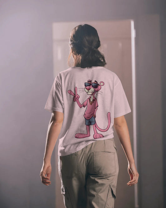 Pink Panther Oversized T-Shirt | Trendy Cartoon Graphic Tee for Men & Women | House of ViDi