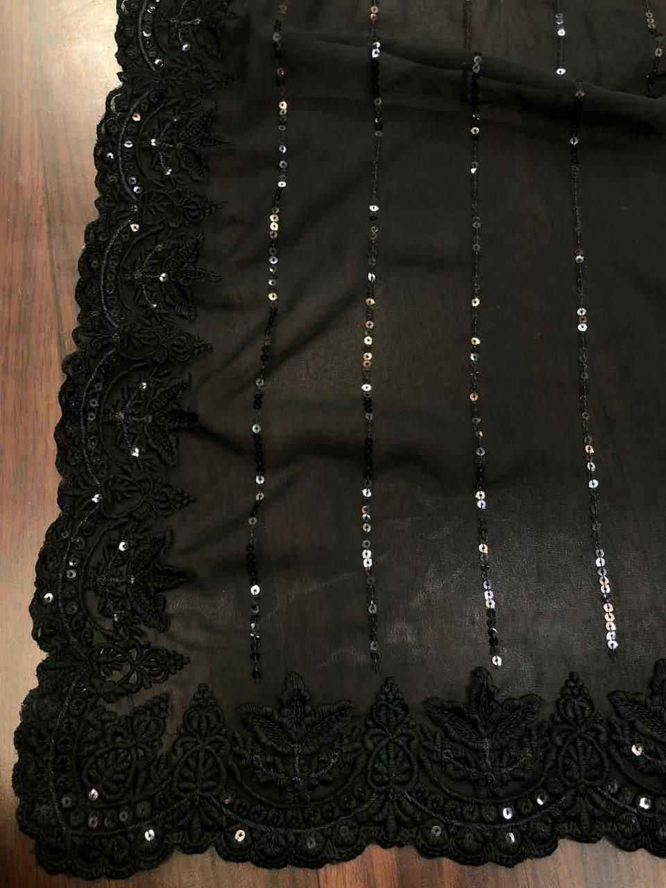 Priyanka Chopra Inspired Sequins Embroidered Georgette Saree