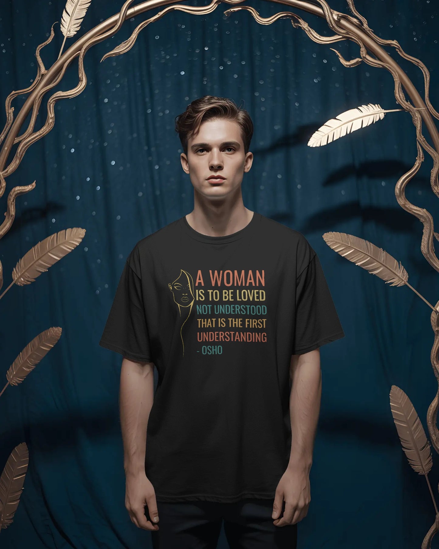 A Woman Is to Be Loved – Osho Quote Unisex Classic T-shirt | House of ViDi