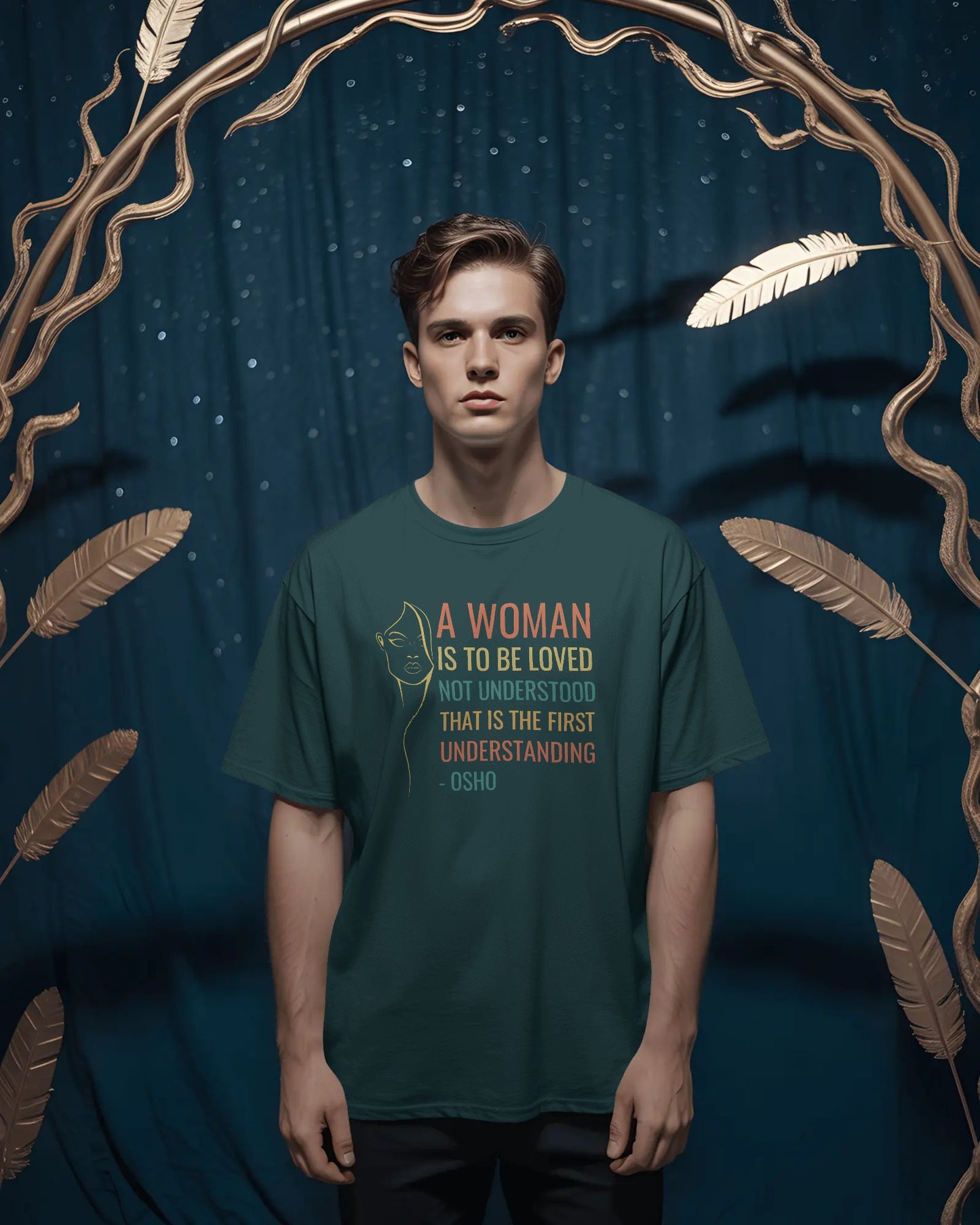 A Woman Is to Be Loved – Osho Quote Unisex Classic T-shirt | House of ViDi