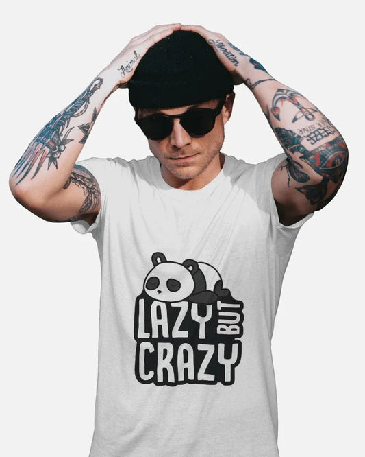 Lazy But Crazy Unisex Round Neck Half Sleeve T-Shirt - House of ViDi