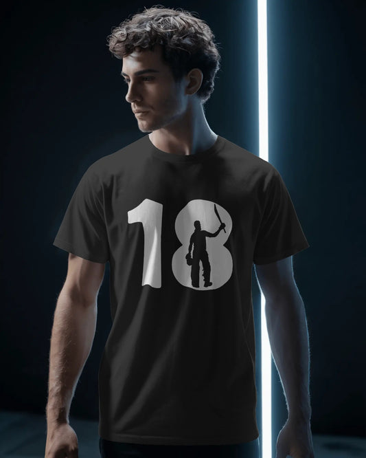 18 – The Legacy Lives On | Virat Kohli Tribute T-Shirt | Unisex Black Tee for True Fans