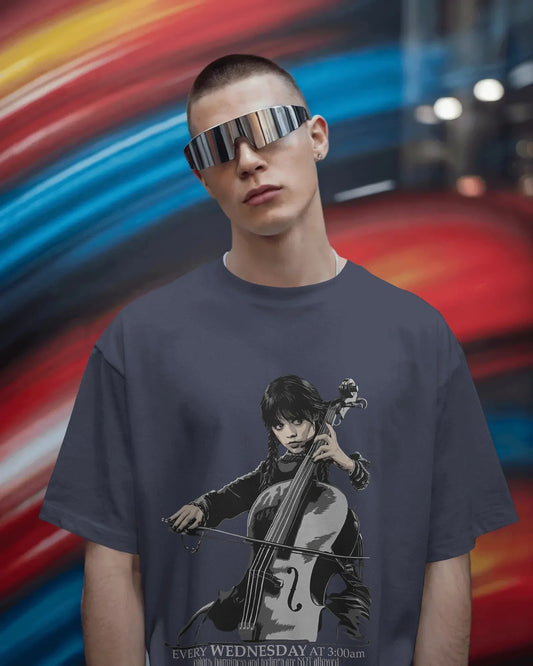 Wednesday Addams Oversized T-Shirt – Dark Gothic Graphic Tee | House of ViDi - House of ViDi