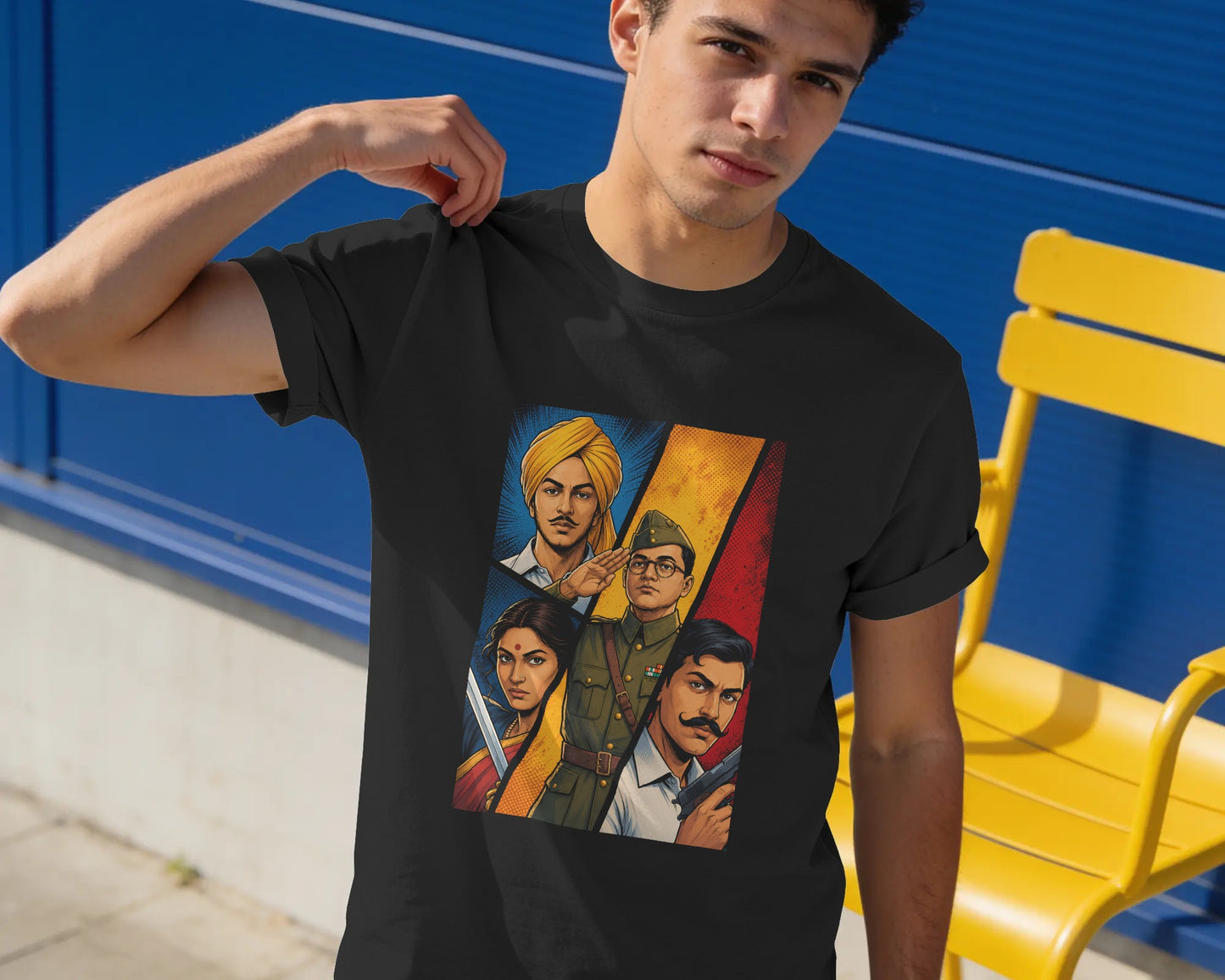 Bharat Heroes Unisex Classic T-Shirt | Freedom Fighters Tribute Graphic Tee