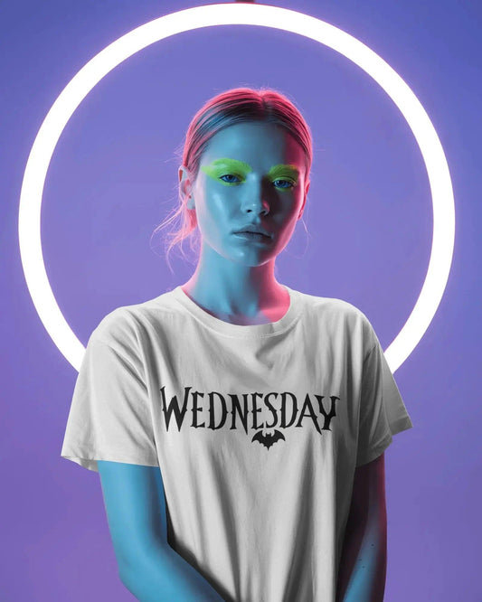 Wednesday Logo Oversized T-Shirt – Gothic Dark Aesthetic Tee | House of ViDi - House of ViDi